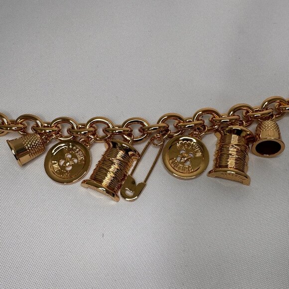 AW23 Moschino Couture Jeremy Scott Gold Sewing W/ Pins And Thimbles Charms Belt main image 6